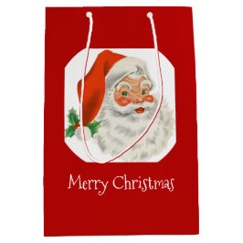 レトロヴィンテージすてきサンタクロース ミディアムペーパーバッグ