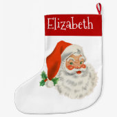 レトロヴィンテージすてきサンタクロース ラージクリスマスストッキング (裏面)