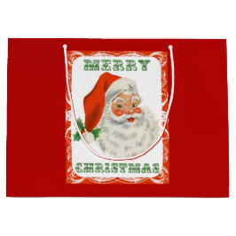 レトロヴィンテージすてきサンタクロース ラージペーパーバッグ