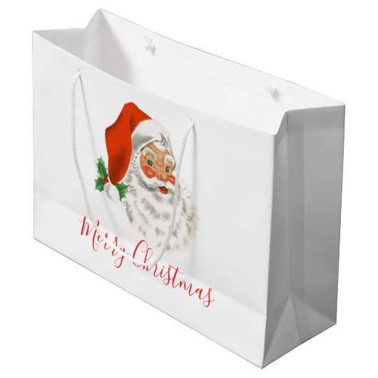 レトロヴィンテージすてきサンタクロース ラージペーパーバッグ (正面アングル)