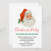 レトロヴィンテージすてきサンタクロース 招待状 (正面/裏面)