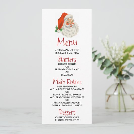 レトロヴィンテージすてきサンタクロース 招待状 (スタンド正面)