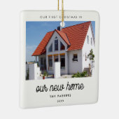 レトロヴィンテージのクリスマスを私たちの新しいホームフォトで セラミックオーナメント (右)