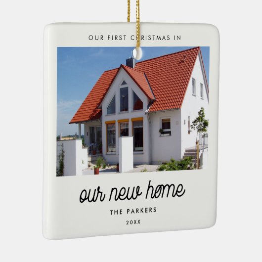 レトロヴィンテージのクリスマスを私たちの新しいホームフォトで セラミックオーナメント (右)