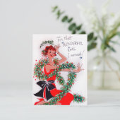 レトロヴィンテージのクリスマスウィザードメッセージカードを追加 シーズンカード (スタンド正面)