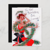 レトロヴィンテージのクリスマスウィザードメッセージカードを追加 シーズンカード (正面/裏面)