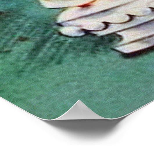 レトロヴィンテージのクリスマスエンジェルとキャンディポスター ポスター (角)