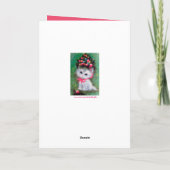 レトロヴィンテージのクリスマスキャット追加メッセージカード シーズンカード (裏面)