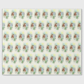 レトロヴィンテージのクリスマスディアータイル ラッピングペーパー (フラット)