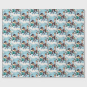 レトロヴィンテージのクリスマスディアーパーティーラップ ラッピングペーパー (フラット)