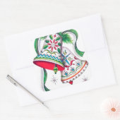 レトロヴィンテージのクリスマスホリデーベルのシール スクエアシール (封筒)