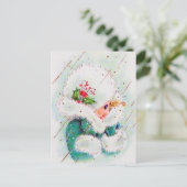 レトロヴィンテージのクリスマスレディ葉書 シーズンポストカード (スタンド正面)