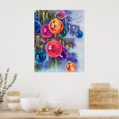 レトロヴィンテージのクリスマス球根ホリデーポスター ポスター (キッチン)