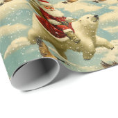 レトロヴィンテージのクリスマス：サンタの北極探検 ラッピングペーパー (ロールコーナー)