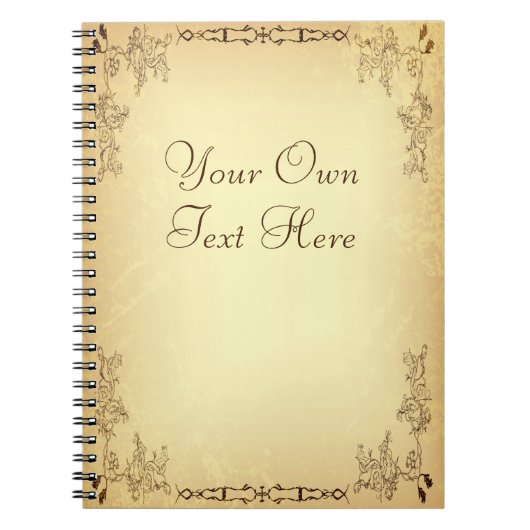 レトロヴィンテージの古い紙 ノートブック (正面)