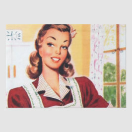 レトロヴィンテージの女性のキッチンパーティー 薄葉紙