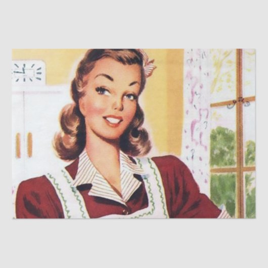 レトロヴィンテージの女性のキッチンパーティー 薄葉紙 (正面)