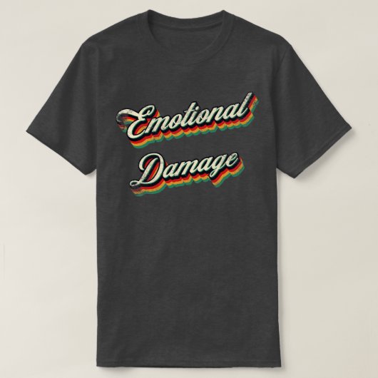 レトロヴィンテージの感情的損傷 Tシャツ (デザイン正面)