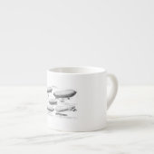 レトロヴィンテージの水素の軟式小型飛行船のツェッペリン型飛行船の気球 エスプレッソカップ (正面右)