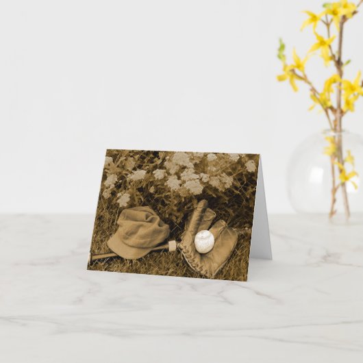 レトロヴィンテージの男性用グリーティングカード カード (黄色い花)