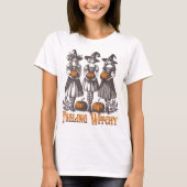 レトロヴィンテージの魔女 ハロウィーン  Tシャツ (正面)
