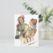 レトロヴィンテージはがきシャワー隣人Friends PC ポストカード (スタンド正面)