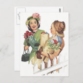 レトロヴィンテージはがきシャワー隣人Friends PC ポストカード (正面/裏面)