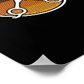 レトロヴィンテージはさみ理容師美容師 ポスター (角)