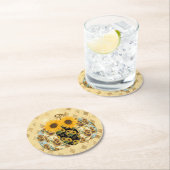 レトロヴィンテージひまわりカボチャ紙コースター ラウンドペーパーコースター (インサイチュ)