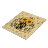 レトロヴィンテージひまわりパンプキンセラミックタイル タイル (側面)