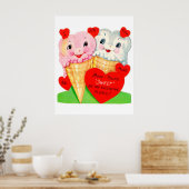 レトロヴィンテージアイスクリームバレンタインポスター ポスター (キッチン)