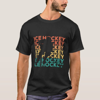 レトロヴィンテージアイスホッケープレイ用アイスホッケーギフト Tシャツ
