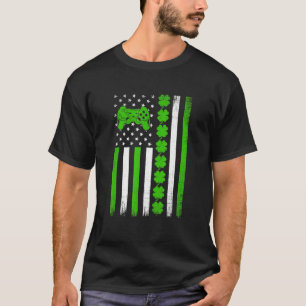 レトロヴィンテージアイリッシュアメリカ国旗のスポーツVideo Game St P Tシャツ
