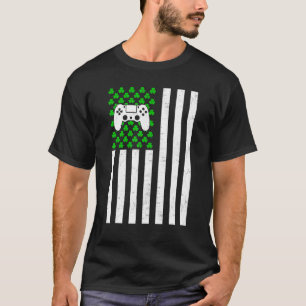 レトロヴィンテージアイリッシュアメリカ国旗のスポーツVideo Game St P Tシャツ
