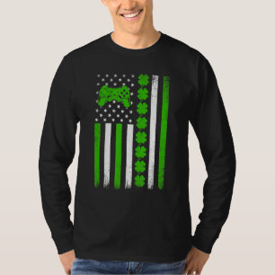 レトロヴィンテージアイリッシュアメリカ国旗のスポーツVideo Game St P Tシャツ