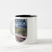 レトロヴィンテージアカディア国立公園メーンアイランド ツートーンマグカップ (正面左)