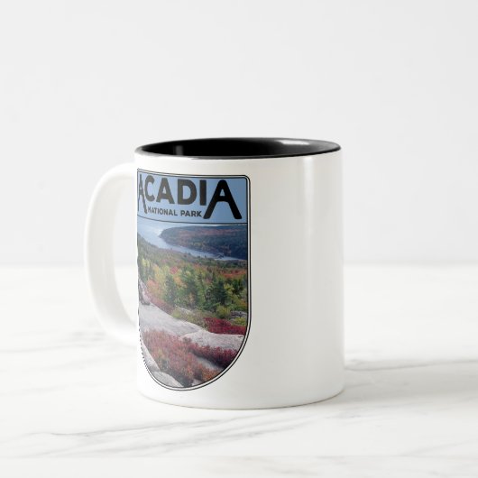 レトロヴィンテージアカディア国立公園メーンアイランド ツートーンマグカップ (正面左)