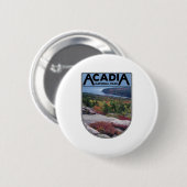 レトロヴィンテージアカディア国立公園メーンアイランド 缶バッジ (正面&裏面)