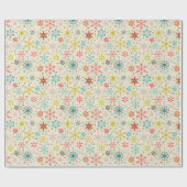 レトロヴィンテージアトミッククリスマススノーフレーク ラッピングペーパー (フラット)