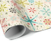 レトロヴィンテージアトミッククリスマススノーフレーク ラッピングペーパー (ロールコーナー)