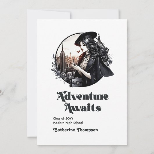 レトロヴィンテージアドベンチャーが卒業写真を待つ 案内状 (正面)