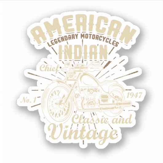 レトロヴィンテージアメリカンバイクインディアンオールドB シール (正面)