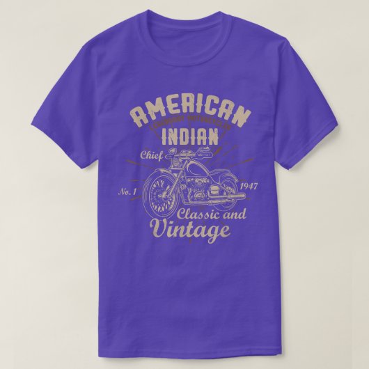 レトロヴィンテージアメリカンバイクオールドバイクもしくは自転車に乗る人フー Tシャツ (デザイン正面)