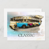 *~*レトロヴィンテージアンティークカラフルクラシック車 ポストカード (正面/裏面)