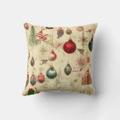 レトロヴィンテージアンティーククリスマスオーナメント クッション (裏面)