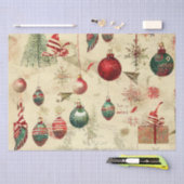 レトロヴィンテージアンティーククリスマスオーナメント 薄葉紙 (クラフト)