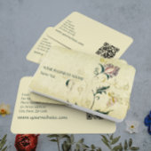 レトロヴィンテージアンティークフローラパーチメント効果 名刺