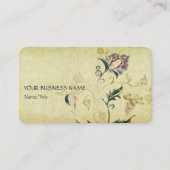 レトロヴィンテージアンティークフローラパーチメント効果 名刺 (正面)