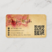 レトロヴィンテージアンティークフローラ区分QRコード 名刺 (裏面)
