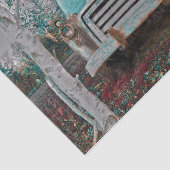 レトロヴィンテージアンティーク素朴ティール(緑がかった色)ブラウングレートラック 薄葉紙 (詳細)